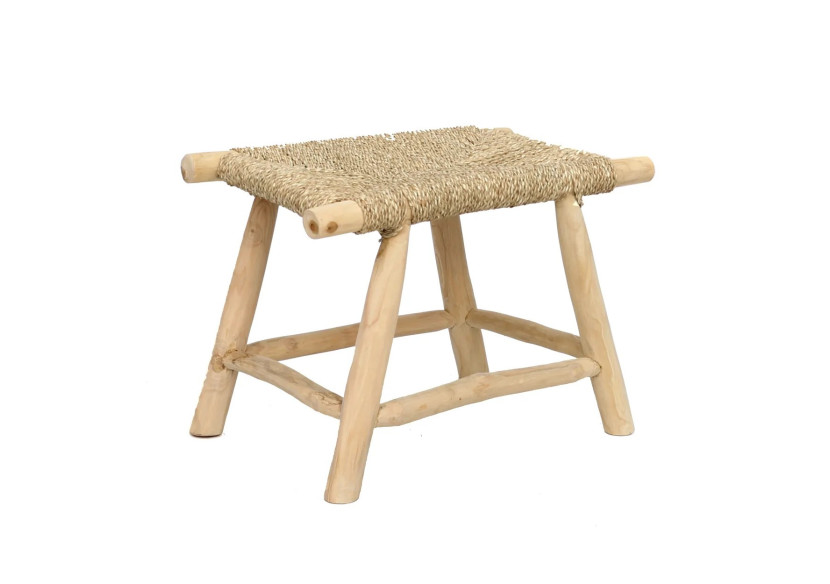 Tabouret en Herbe de Mer - Naturel - Moyen - JACA011N-60x40 - Bazar Bizar