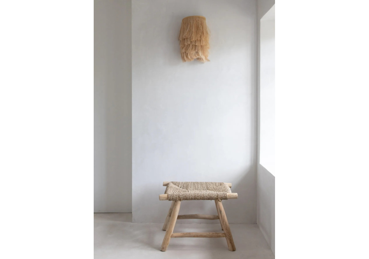 Tabouret en Herbe de Mer - Naturel - Moyen - JACA011N-60x40 - Bazar Bizar