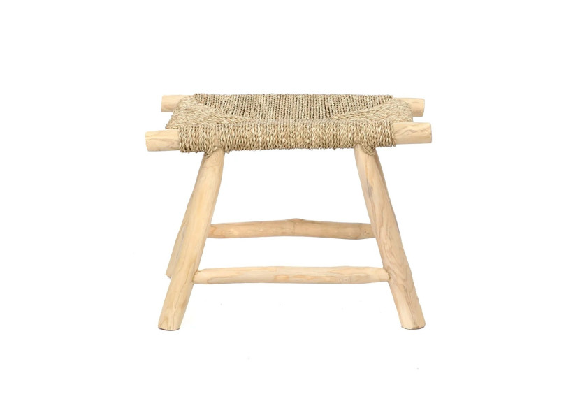 Tabouret en Herbe de Mer - Naturel - Moyen - JACA011N-60x40 - Bazar Bizar