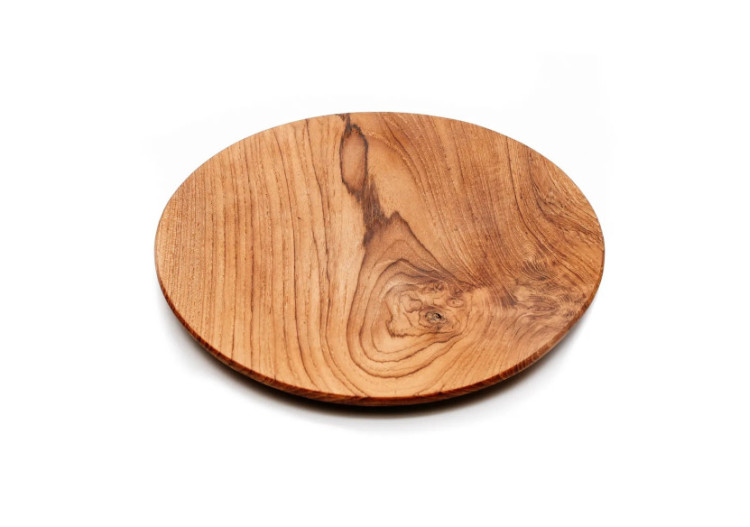 Assiette Ronde en Racine de Teck - Taille L - BASU102-L - Bazar Bizar