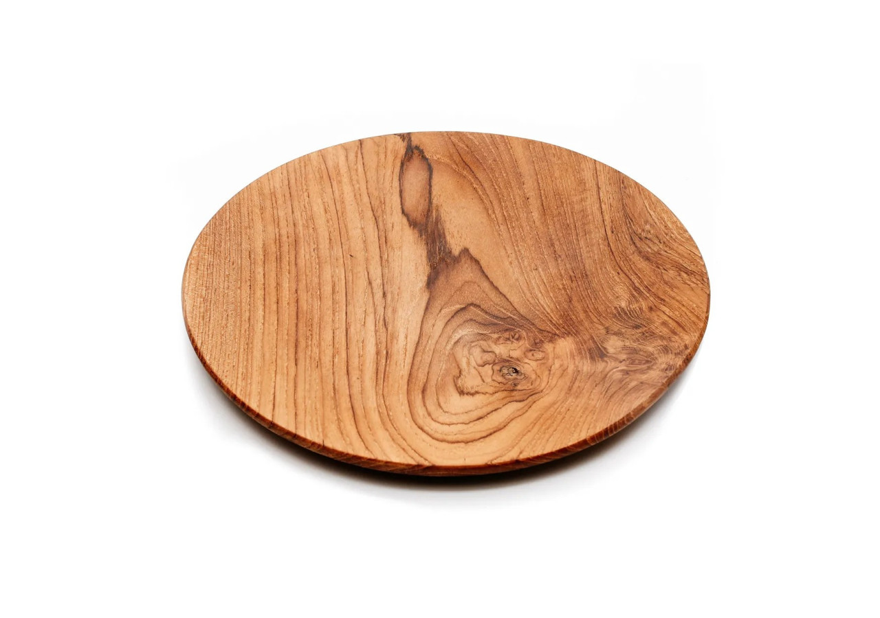 Assiette Ronde en Racine de Teck - Taille L - BASU102-L - Bazar Bizar