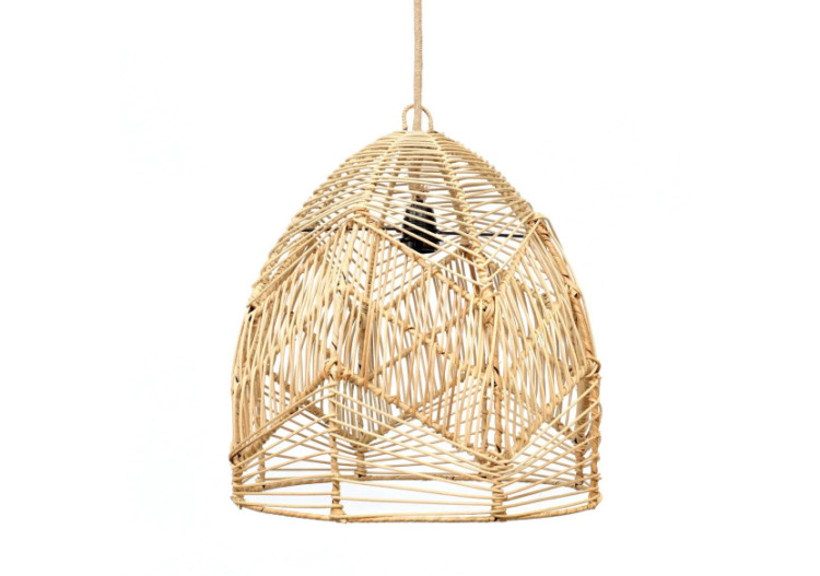 Suspension BALA - Rattan naturel - Design boho - BAYU012N-M-40x45 - Bazar Bizar