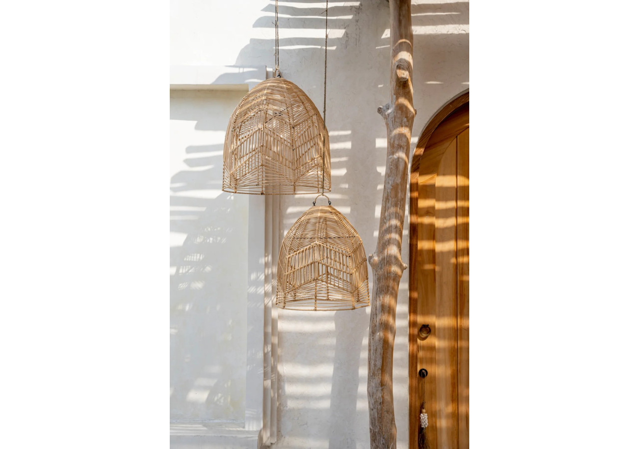 Suspension BALA - Rattan naturel - Design boho - BAYU012N-M-40x45 - Bazar Bizar
