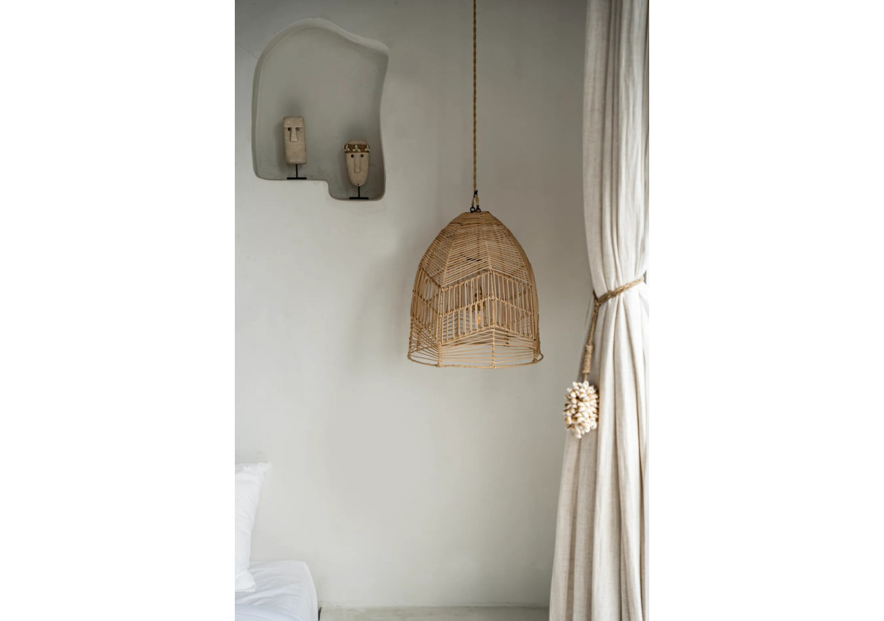Suspension BALA - Rattan naturel - Design boho - BAYU012N-M-40x45 - Bazar Bizar