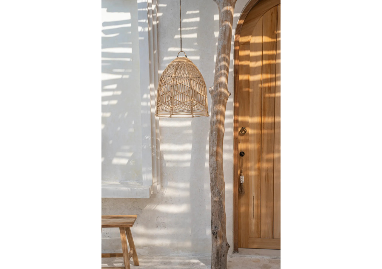 Suspension BALA - Rattan naturel - Design boho - BAYU012N-M-40x45 - Bazar Bizar