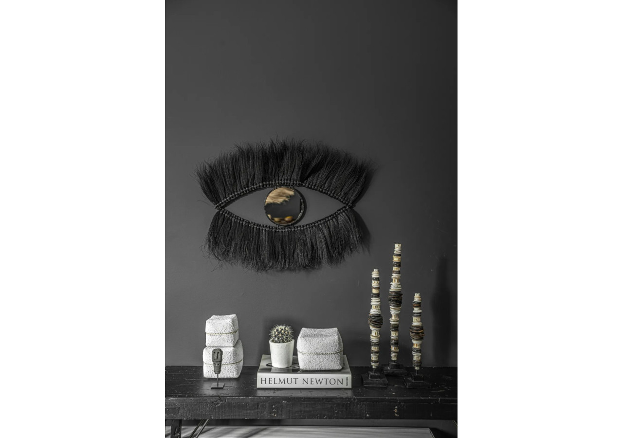 Miroir BLACK EYE - Noir - Élégance boho - JAAT003B-L-60x100 - Bazar Bizar