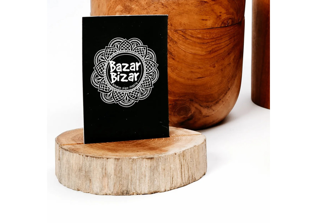 Porte-cartes en racine de teck - Élégance naturelle - BASU511 - Bazar Bizar