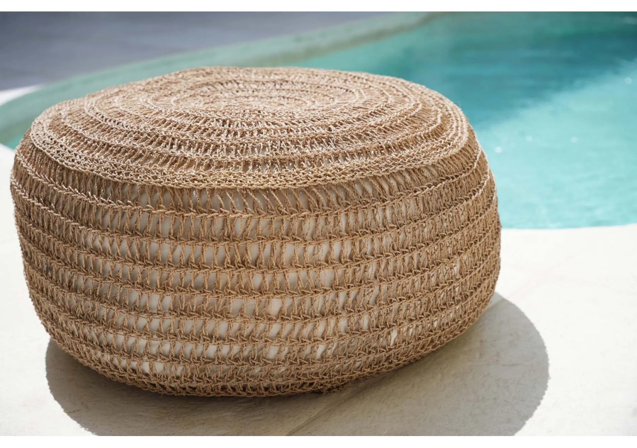 Pouf en herbe de mer - Naturel - Design polyvalent - BAJN014N-M-60 - Bazar Bizar