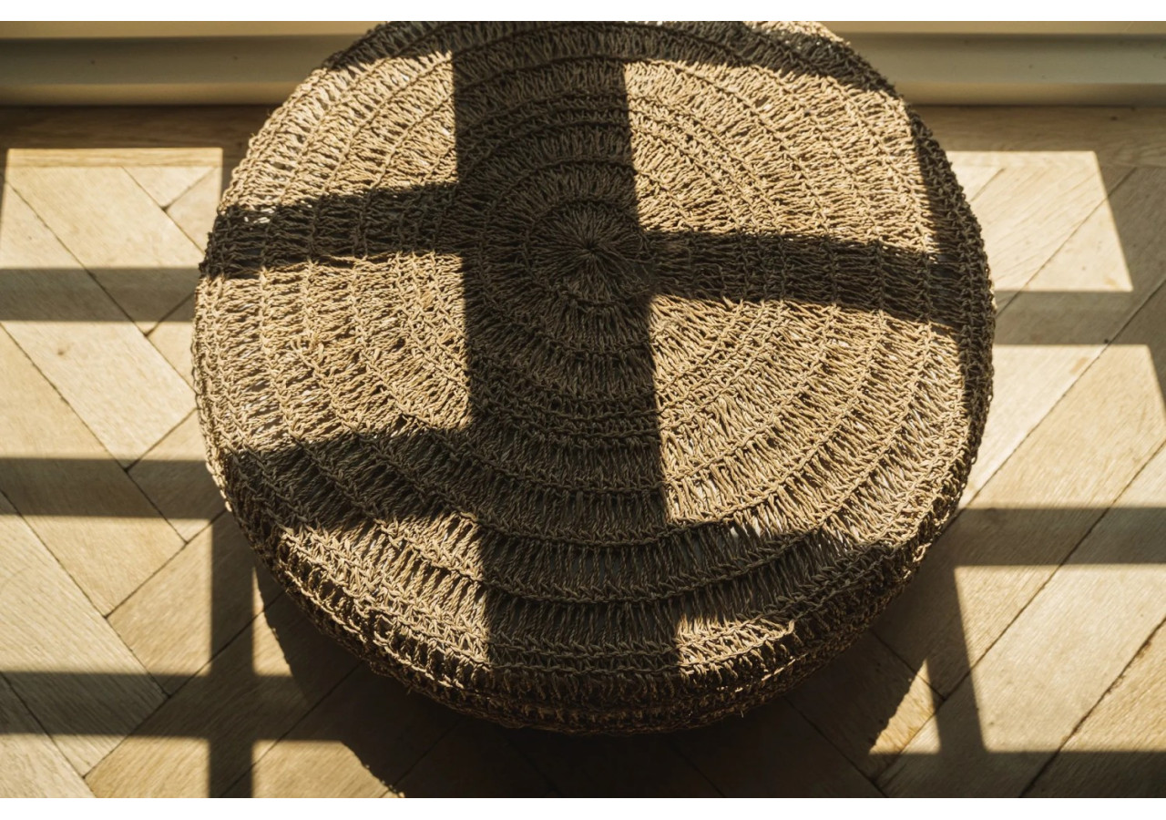 Pouf en herbe de mer - Naturel - Design polyvalent - BAJN014N-M-60 - Bazar Bizar