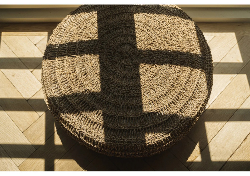 Pouf en herbe de mer - Naturel - Design polyvalent - BAJN014N-M-60 - Bazar Bizar