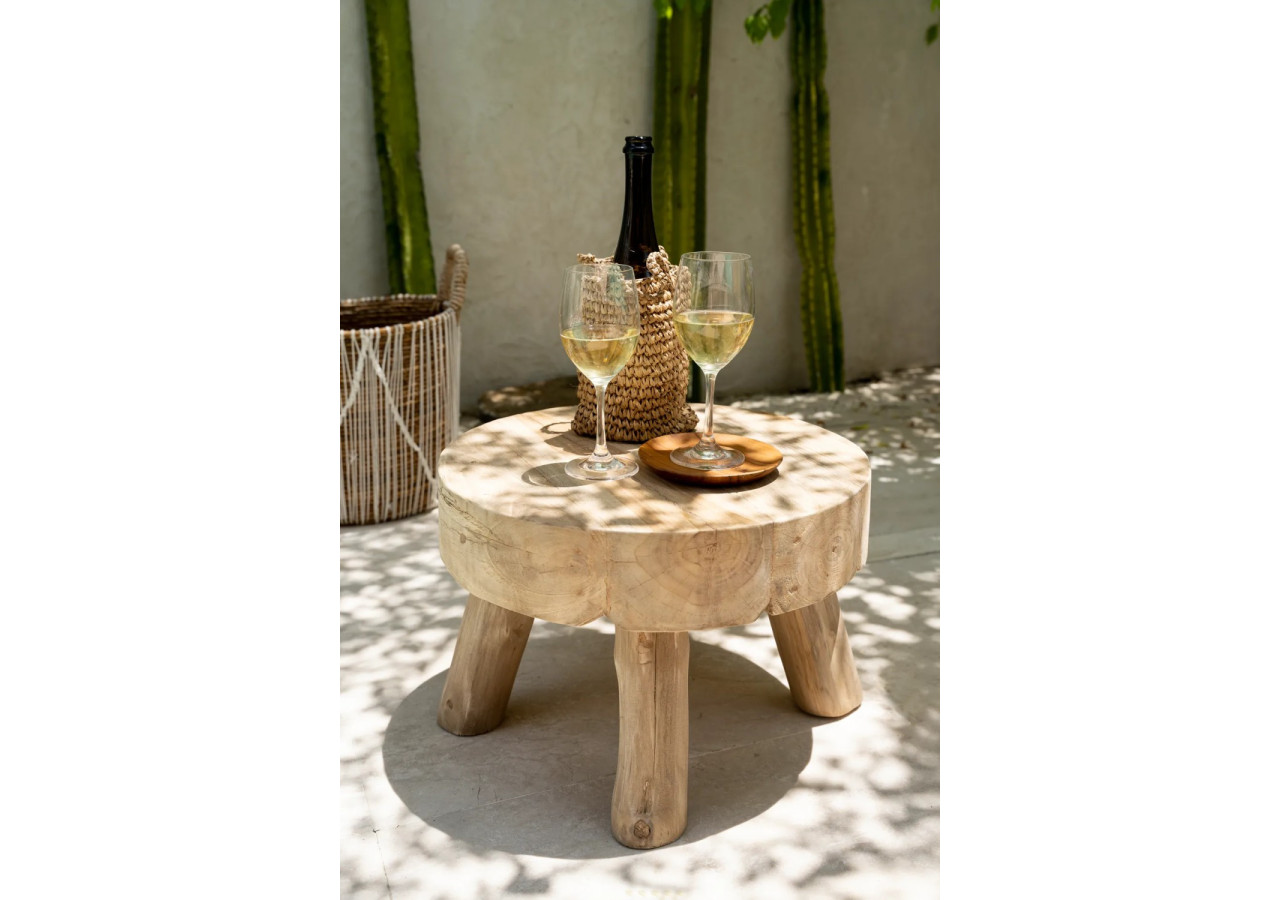 Assiette ronde en racine de teck - XS - Élégance naturelle - BASU100-XS - Bazar Bizar