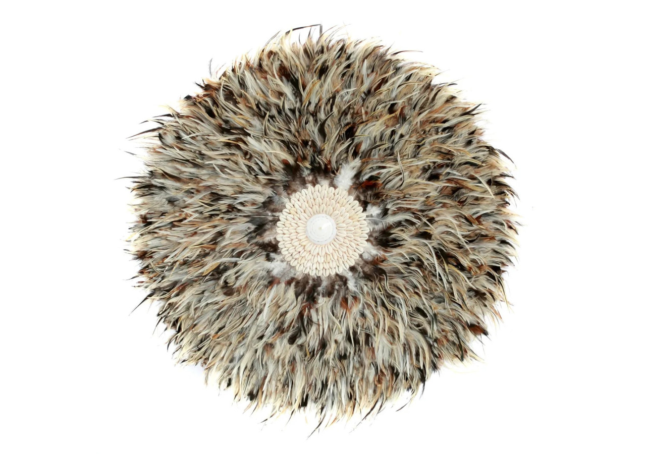 Affichage de plumes Coastal Juju - Gris brun - Élégance boho - BALE015GBr-L-60 - Bazar Bizar
