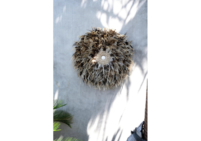 Affichage de plumes Coastal Juju - Gris brun - Élégance boho - BALE015GBr-L-60 - Bazar Bizar