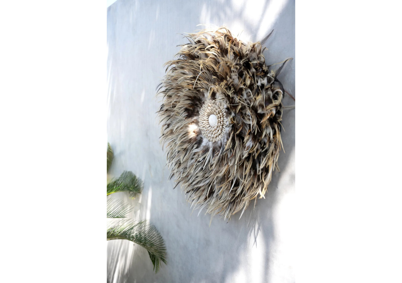 Affichage de plumes Coastal Juju - Gris brun - Élégance boho - BALE015GBr-L-60 - Bazar Bizar