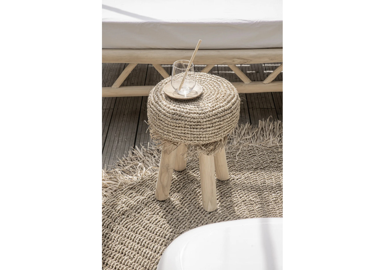 Tapis FRINGED - Naturel - 100 cm - BAJN009N-100 - Bazar Bizar