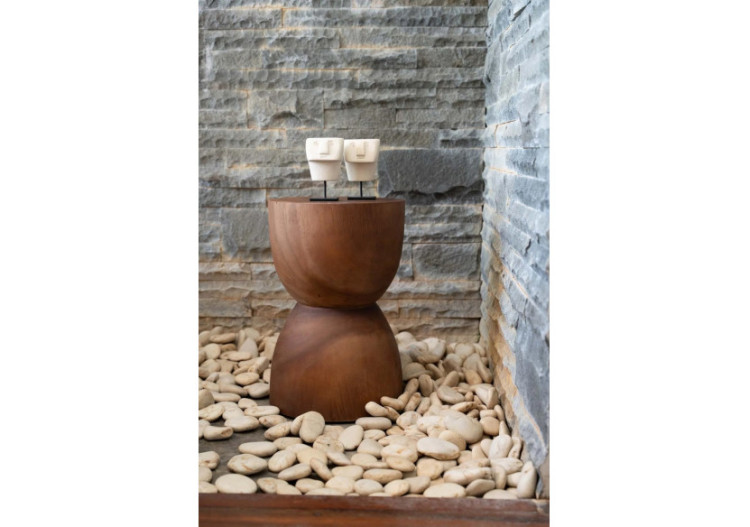 Statue en Pierre Sumba n°23 sur Socle - Artisanat Indonésien Unique - BAHRA023 - Bazar Bizar 2