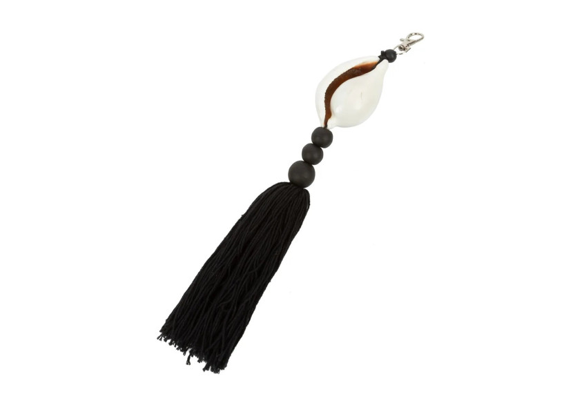 Porte-Clés Togian - Noir et Blanc avec Coquillage - BALE043BW - Bazar Bizar