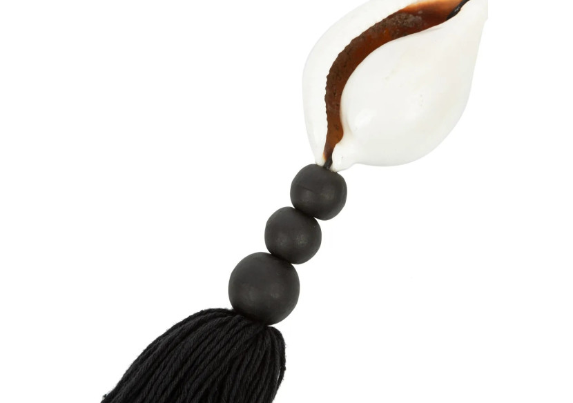 Porte-Clés Togian - Noir et Blanc avec Coquillage - BALE043BW - Bazar Bizar