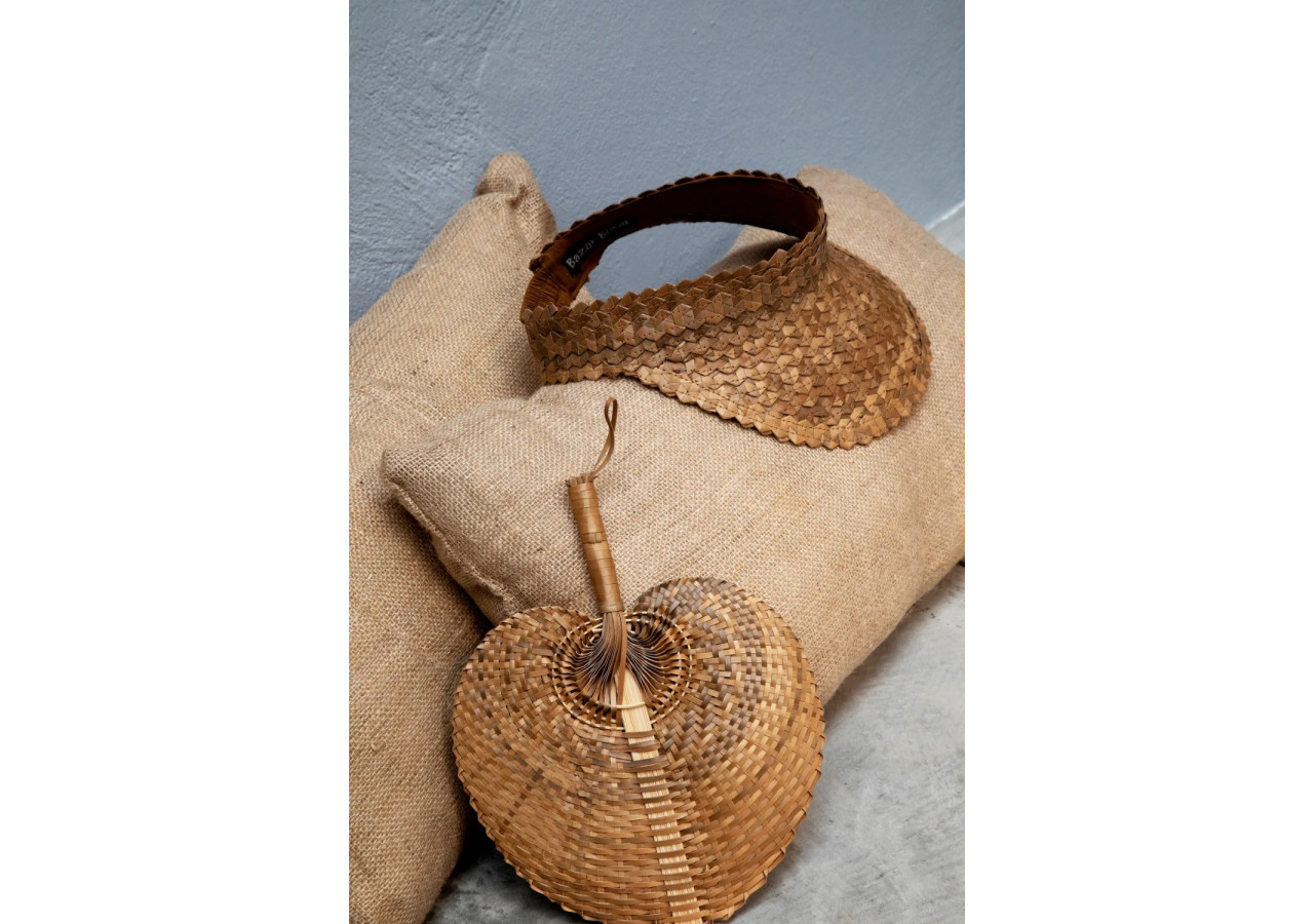 Éventail Naturel - Artisanat Balinais en Bambou - BAJN115N-S - Bazar Bizar