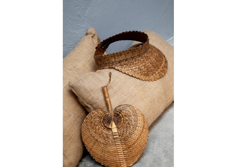 Éventail Naturel - Artisanat Balinais en Bambou - BAJN115N-S - Bazar Bizar