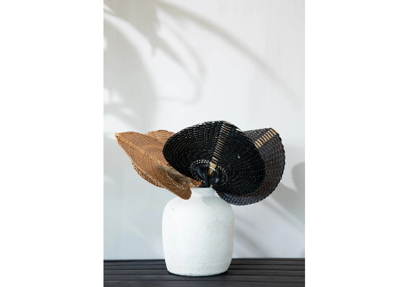 Éventail Naturel - Artisanat Balinais en Bambou - BAJN115N-S - Bazar Bizar