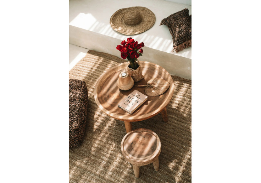 Éventail Naturel - Artisanat Balinais en Bambou - BAJN115N-S - Bazar Bizar