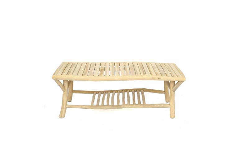 Table Basse Tulum - Teck Naturel pour Intérieur et Extérieur - JAWI008N-140 - Bazar Bizar