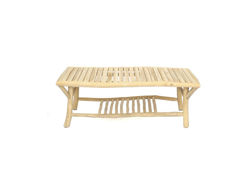 Table Basse Tulum - Teck Naturel pour Intérieur et Extérieur - JAWI008N-140 - Bazar Bizar