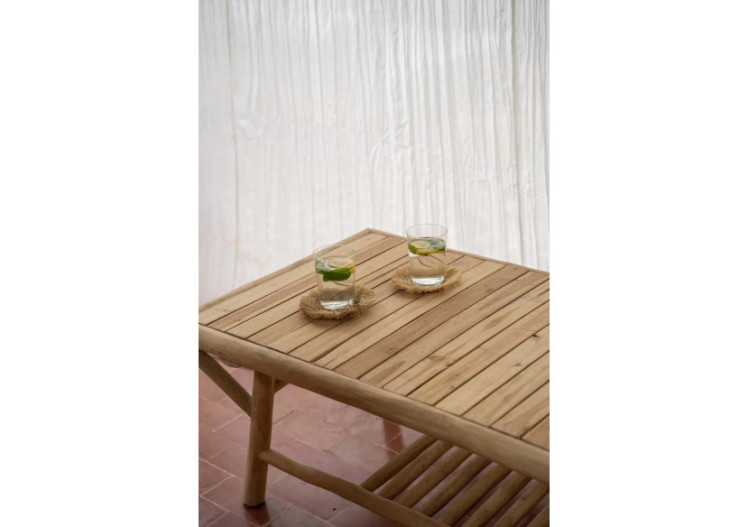 Table Basse Tulum - Teck Naturel pour Intérieur et Extérieur - JAWI008N-140 - Bazar Bizar 2