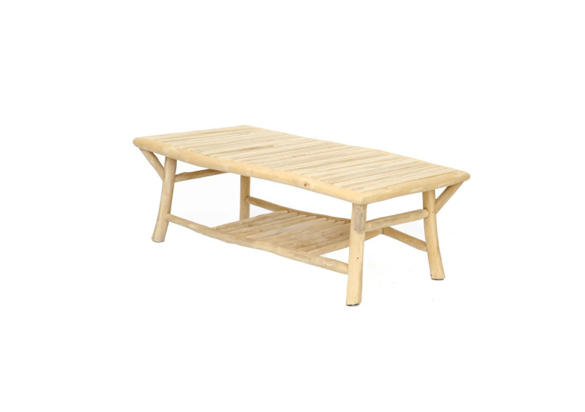 Table Basse Tulum - Teck Naturel pour Intérieur et Extérieur - JAWI008N-140 - Bazar Bizar