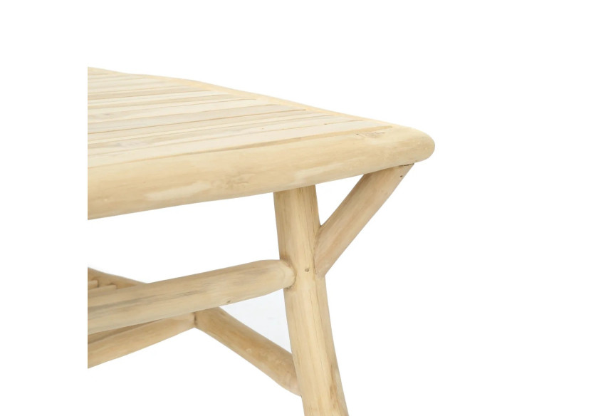 Table Basse Tulum - Teck Naturel pour Intérieur et Extérieur - JAWI008N-140 - Bazar Bizar