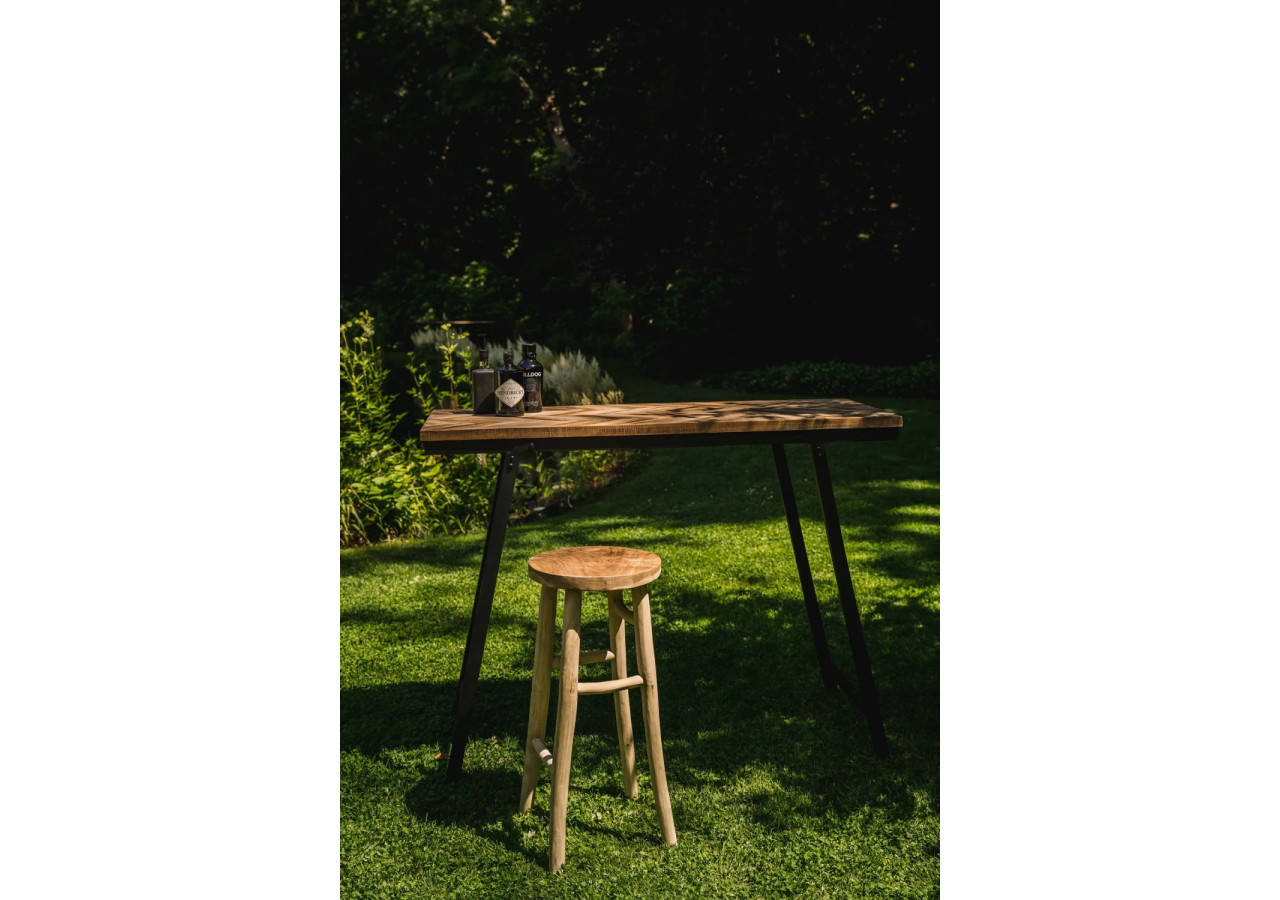 Tabouret de Bar Kedut - Teck et Suar Naturel - JAAM017N - Bazar Bizar