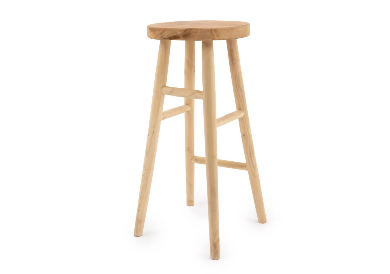 Tabouret de Bar Kedut - Teck et Suar Naturel - JAAM017N - Bazar Bizar