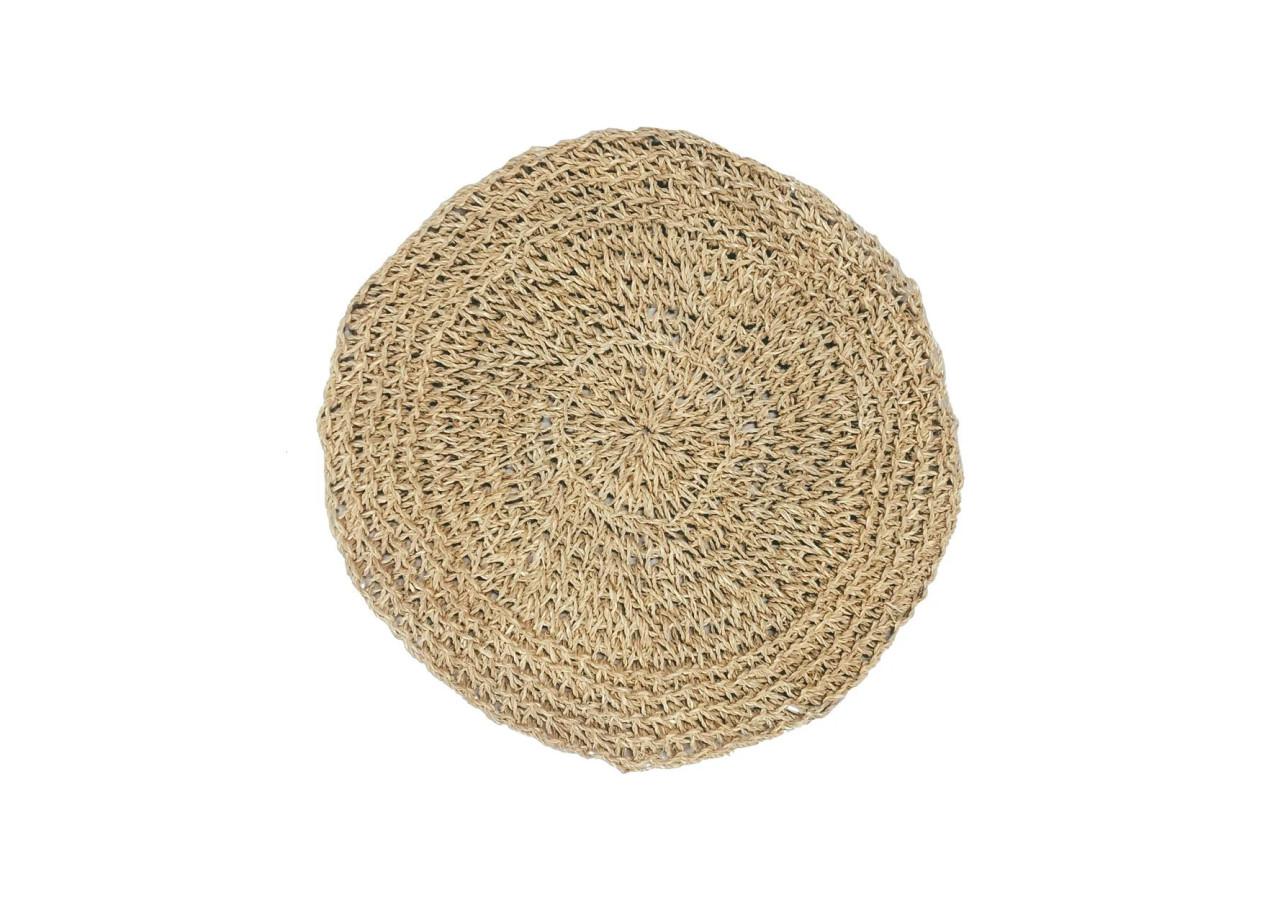 Set de Sous-Plateaux Ronds en Herbe de Mer - Naturel - BAJN010N - Bazar Bizar