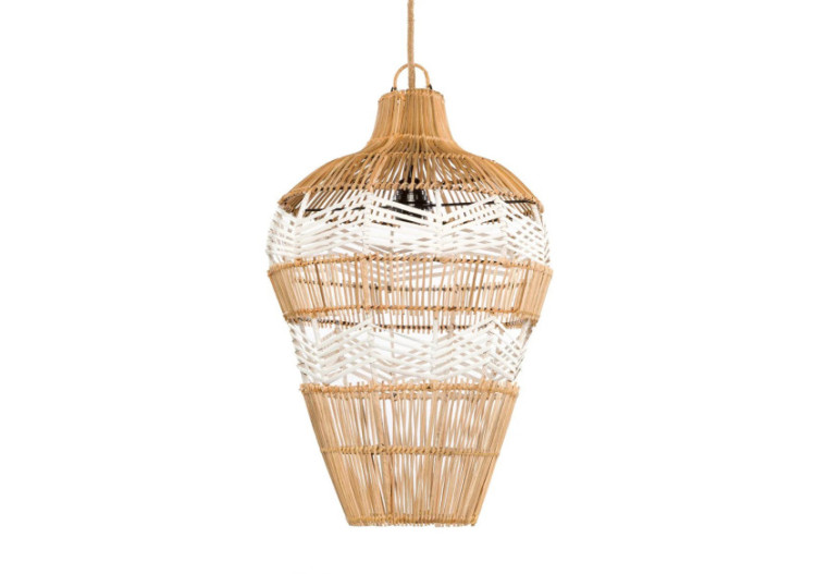 Suspension en Rotin Naturel - Design Boho Élégant - BAYU017NW-M - Bazar Bizar