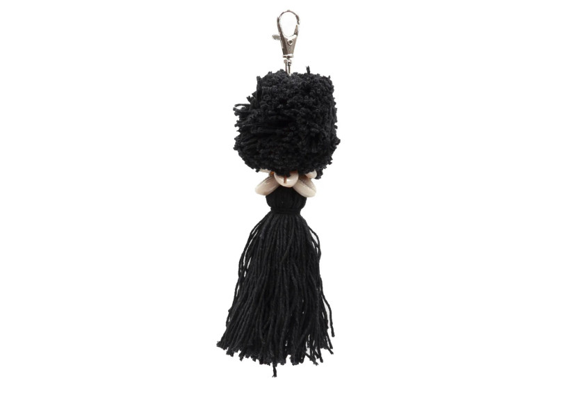 Porte-clés Pompom - Noir - BA159B - Bazar Bizar