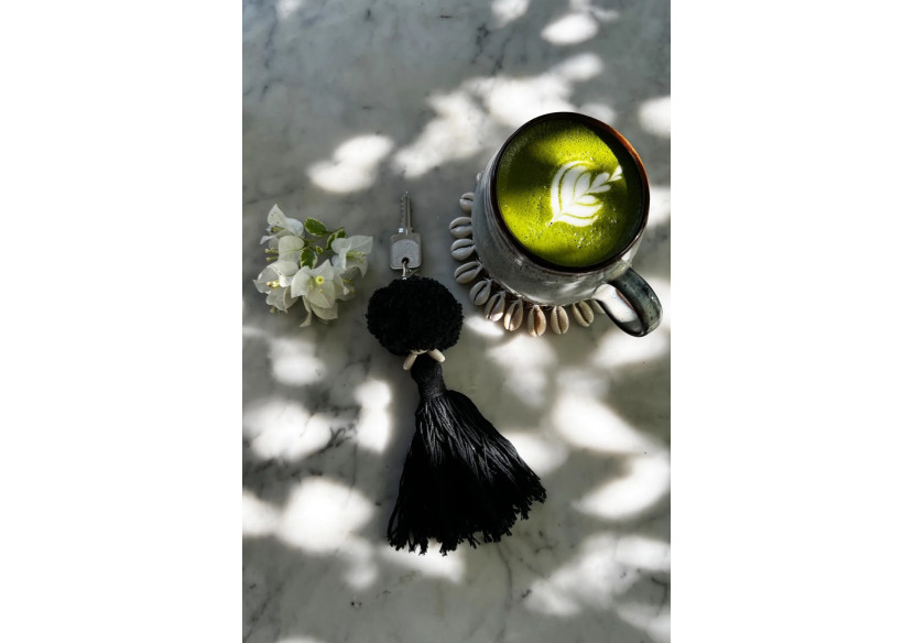 Porte-clés Pompom - Noir - BA159B - Bazar Bizar