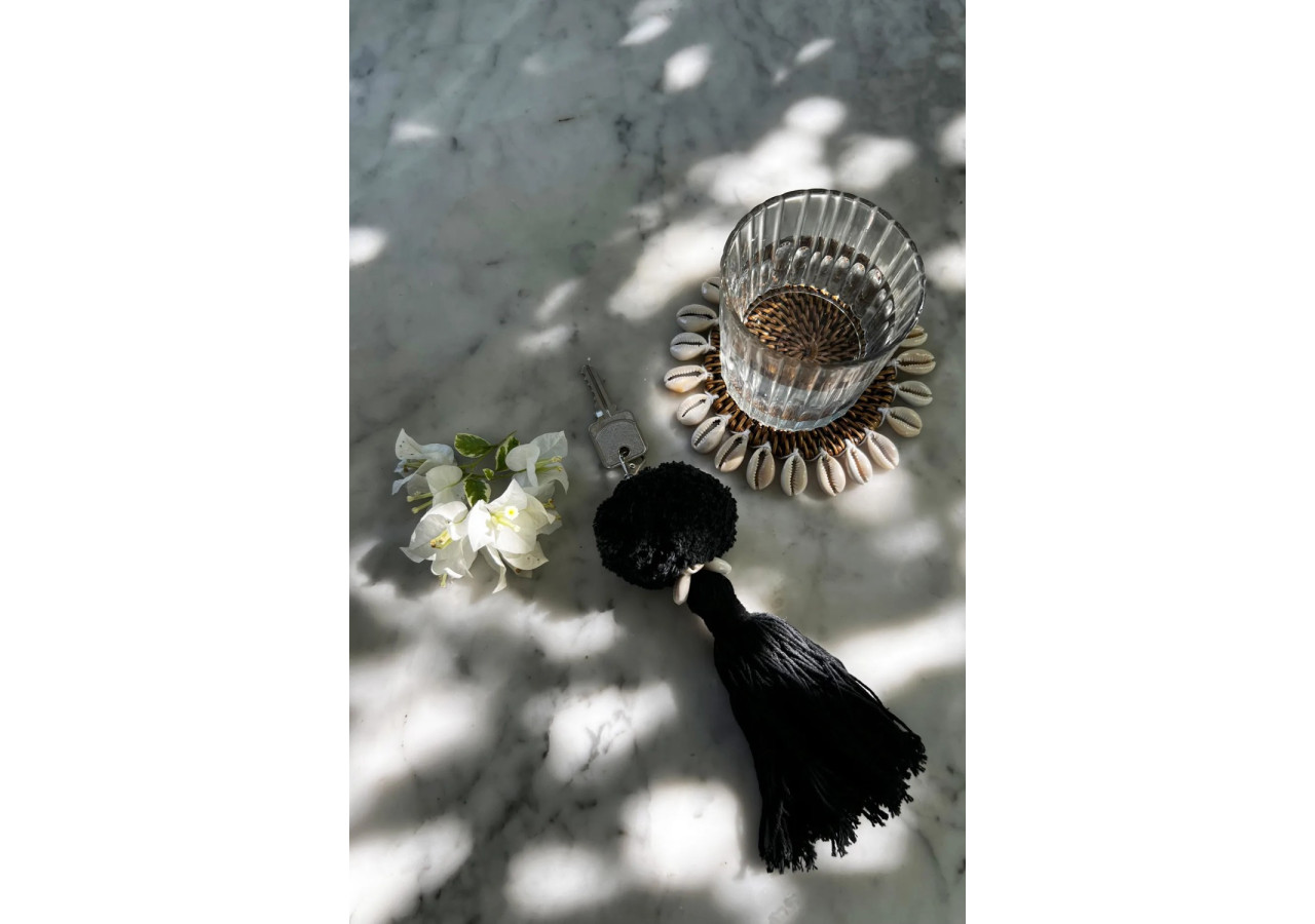 Porte-clés Pompom - Noir - BA159B - Bazar Bizar