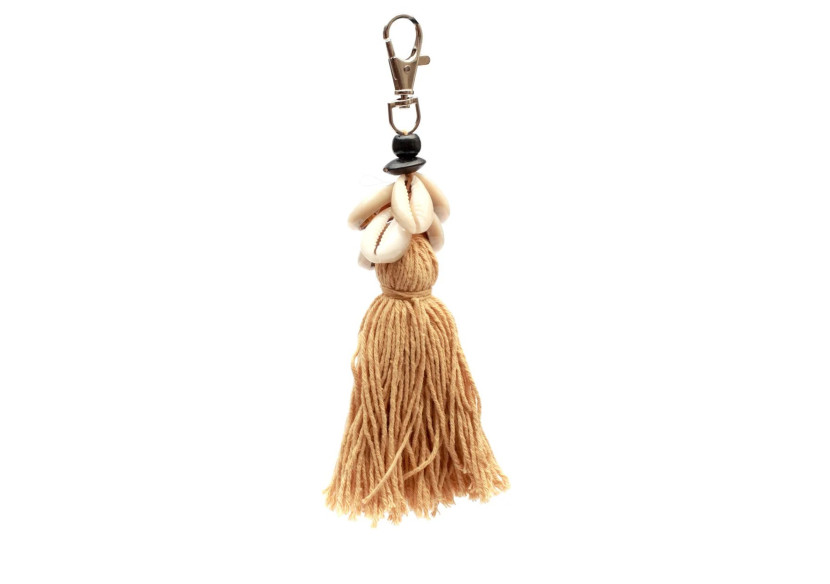Porte-clés Cowrie Tassel - Mocca - BA132M - Bazar Bizar