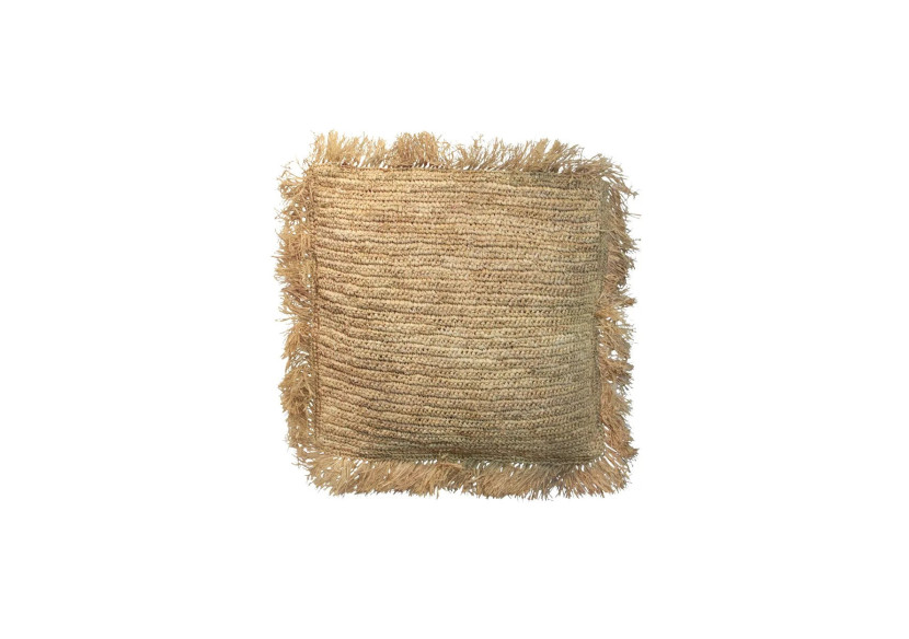 Housse de Coussin Raffia Carrée - Naturel - 40x40 - BA034N-M-40x40 - Bazar Bizar