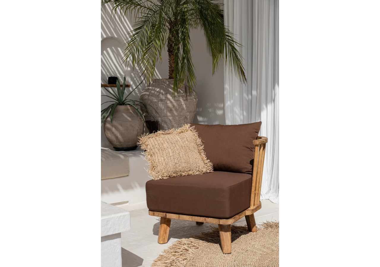 Housse de Coussin Raffia Carrée - Naturel - 40x40 - BA034N-M-40x40 - Bazar Bizar