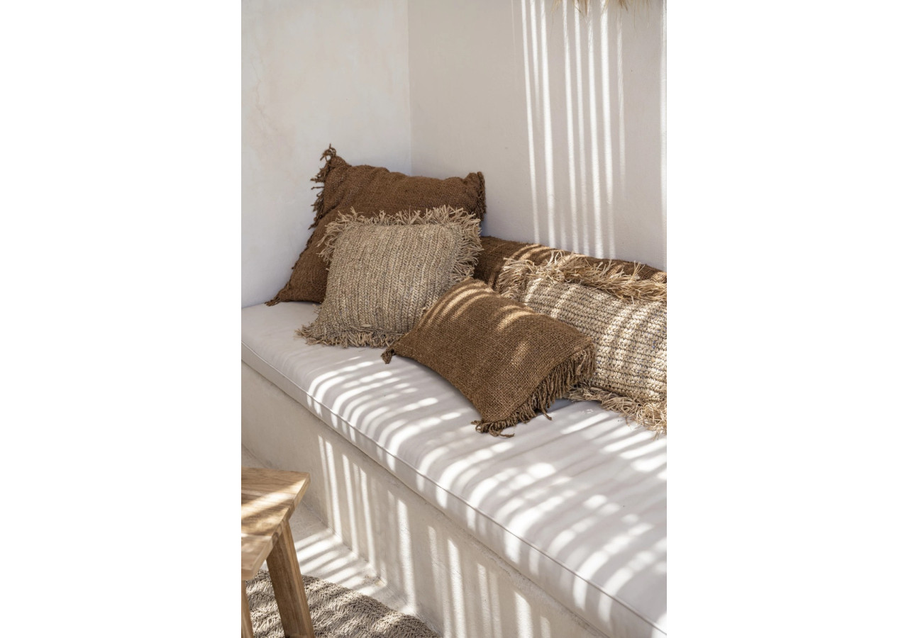 Housse de Coussin Raffia Carrée - Naturel - 40x40 - BA034N-M-40x40 - Bazar Bizar