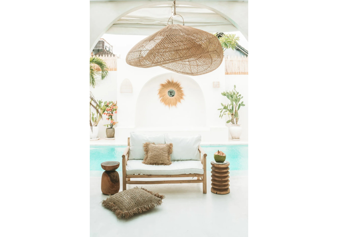 Housse de Coussin Raffia Carrée - Naturel - 40x40 - BA034N-M-40x40 - Bazar Bizar