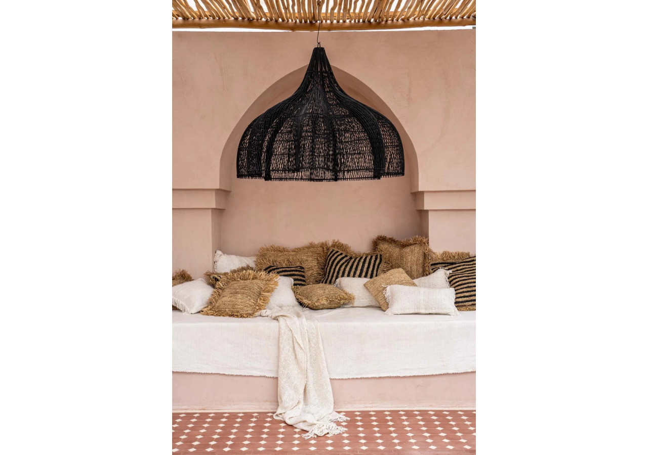 Housse de Coussin Raffia Carrée - Naturel - 40x40 - BA034N-M-40x40 - Bazar Bizar