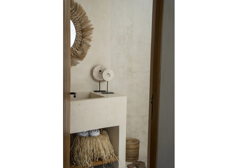 Disque en Marbre sur Support - Blanc - Petit - BA191W-S - Bazar Bizar