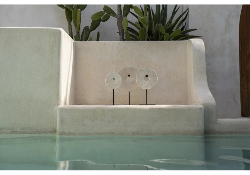 Disque en Marbre sur Support - Blanc - Petit - BA191W-S - Bazar Bizar