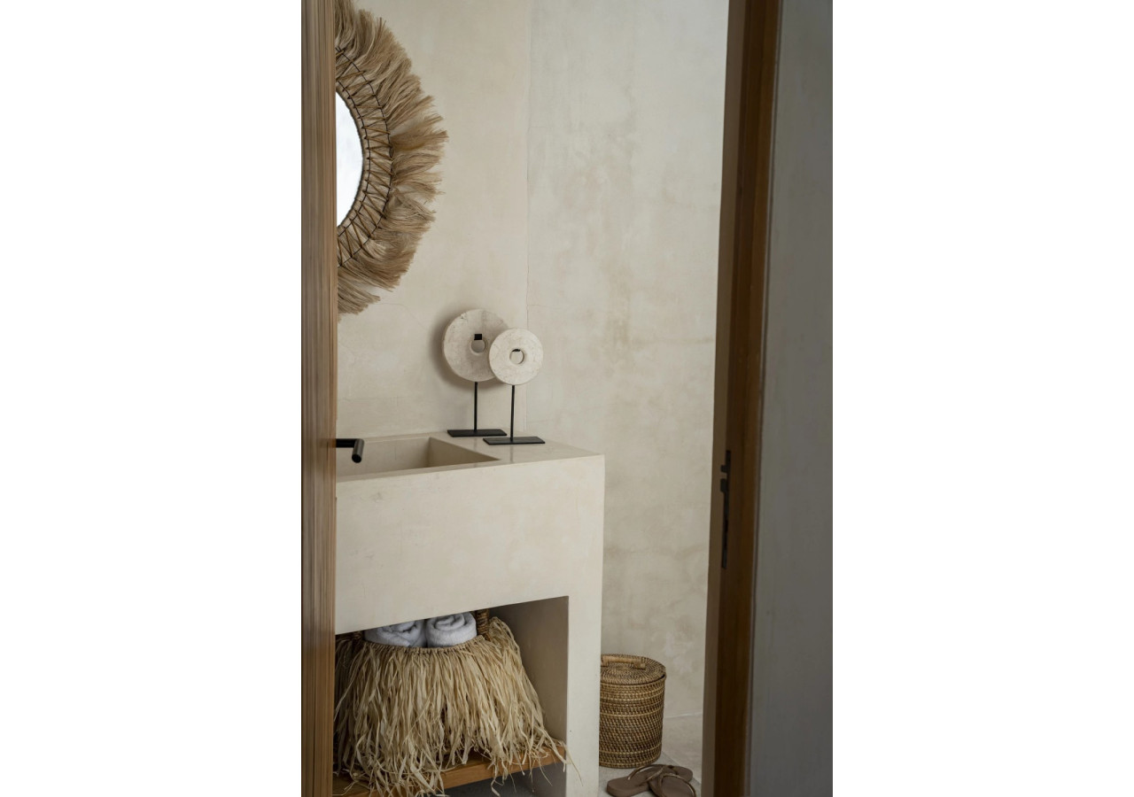 Disque en Marbre sur Support - Blanc - Moyen - BA191W-M - Bazar Bizar