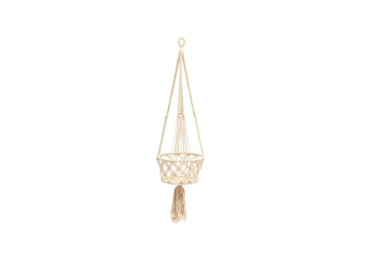 Porte-Plante Macramé - Blanc - M_40 - BA151W-M - Bazar Bizar