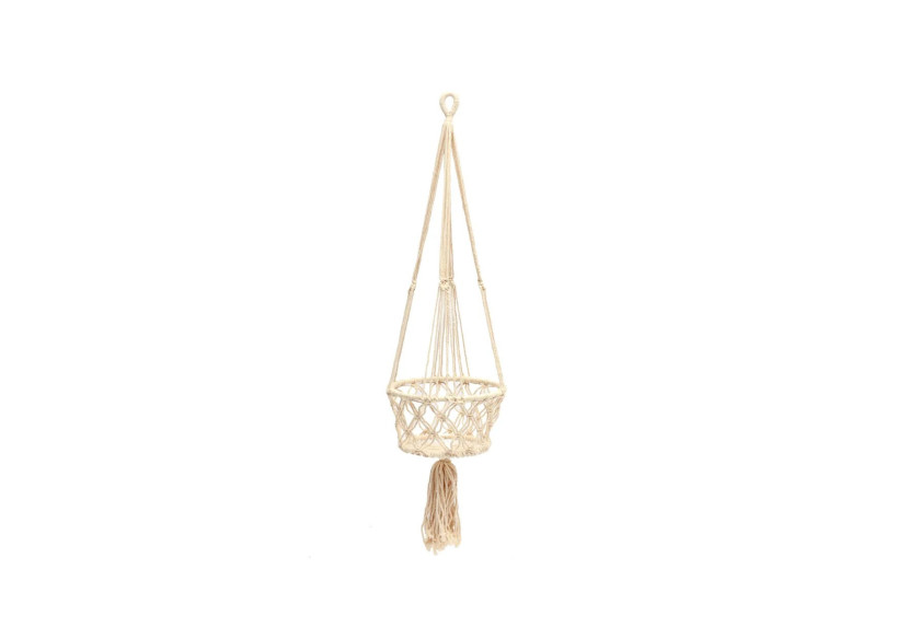 Porte-Plante Macramé - Blanc - M_40 - BA151W-M - Bazar Bizar