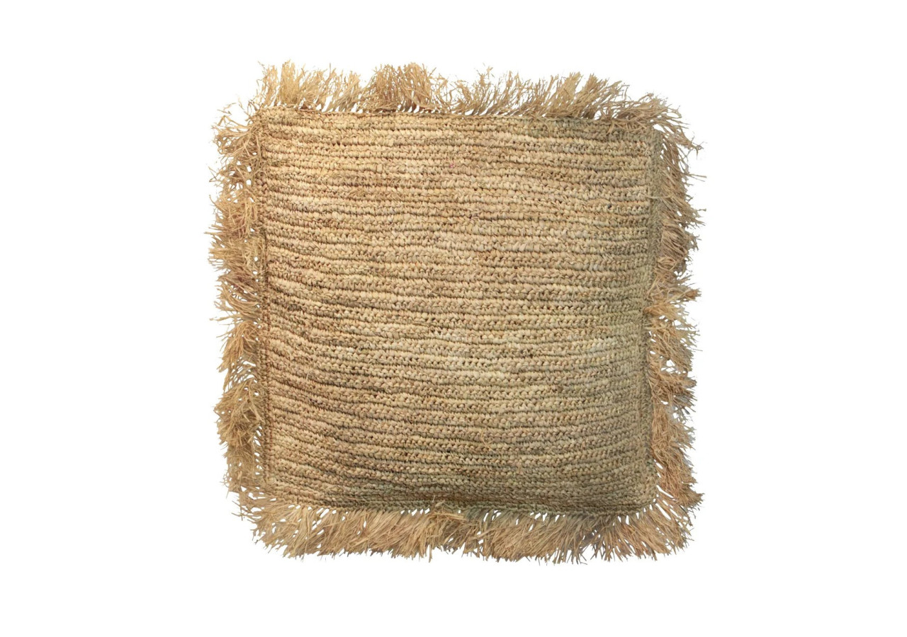 Housse de Coussin en Raffia - Carrée - Naturel - 60x60 - BA034N-L-60x60 - Bazar Bizar